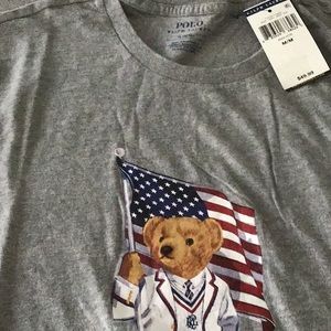 Polo Ralph Lauren Bear Tee Size M Gray NWT Cotton